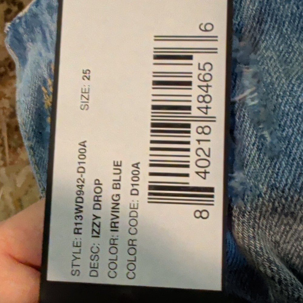 Nwt R13 Izzy Drop Women's Blue Jeans In Irving Blue - Picture 3 of 3
